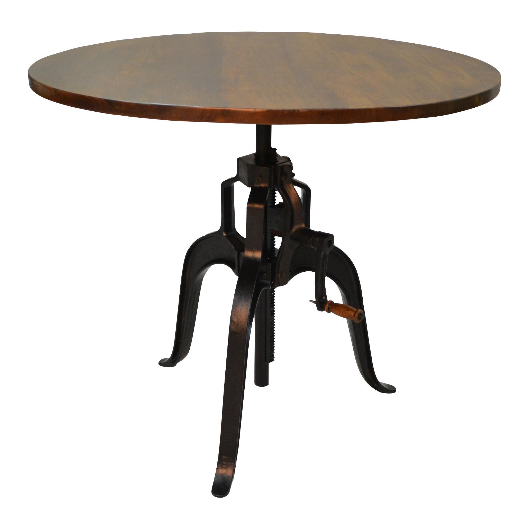 Wood and Metal Carlyle Adjustable Height Dining Table - Small by World Market