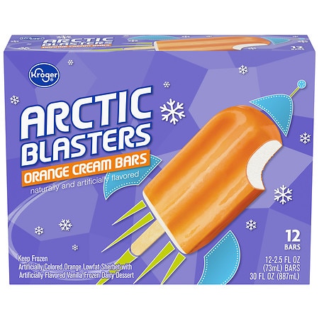 Kroger Arctic Blasers Orange Cream Bars - 2.5 fl oz x 12 pack