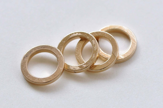 10 Pcs 24K Champagne Gold Plated Thick Seamless Circle Rings 14mm A8833
