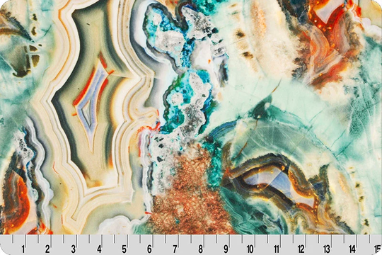 Boho Blends Minky Turquoise - Hoffman Of California By Shannon Fabrics Boho Blends Minky Gems & Minerals in Blend