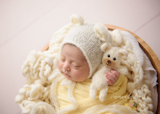 Newborn Teddy Bonnet, Newborn Hat, Bonnet, Mohair Prop, Photography Photo Prop