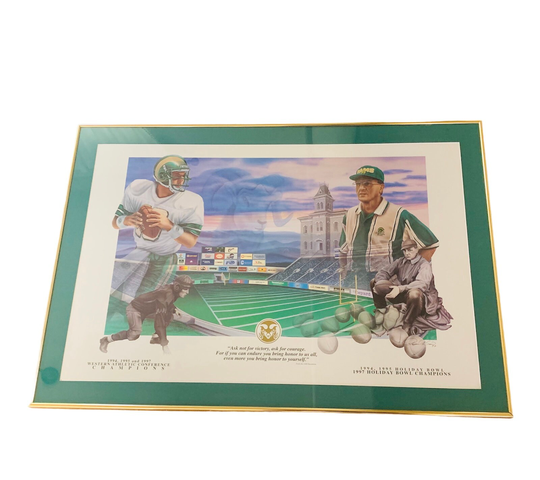 Colorado State Rams Csu Framed Art Picture 1997 Sonny Lubick Moses Moreno Holiday Bowl Signed 40x28 Large Football College Ncaa Decor Gift