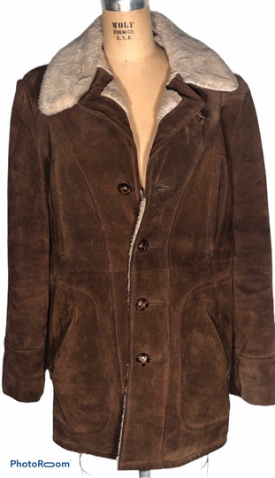 Vintage 70/80's Schmitt New York Authentic Western Rancher Suede Faux Shearling Button Front Coat Jacket Marlboro Man Usa