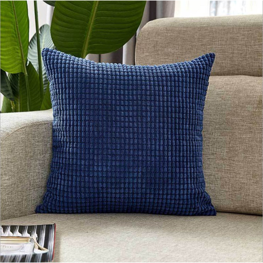 Cable-knit Polyester Blend soft hand feeling Pillow Covers (Two Pillow Covers) (Without Inserts) - navy - navy blue