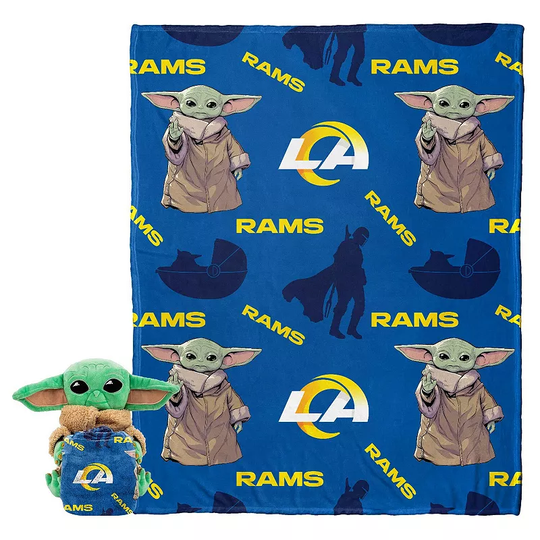 Northwest x Disney Los Angeles Rams Yoda Hugger Pillow & Silk Touch Throw Set, Multicolor