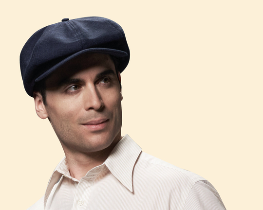30S 20S Newsboy Cap Blue Linen Blend Swing Lindy Hop 1930 1920