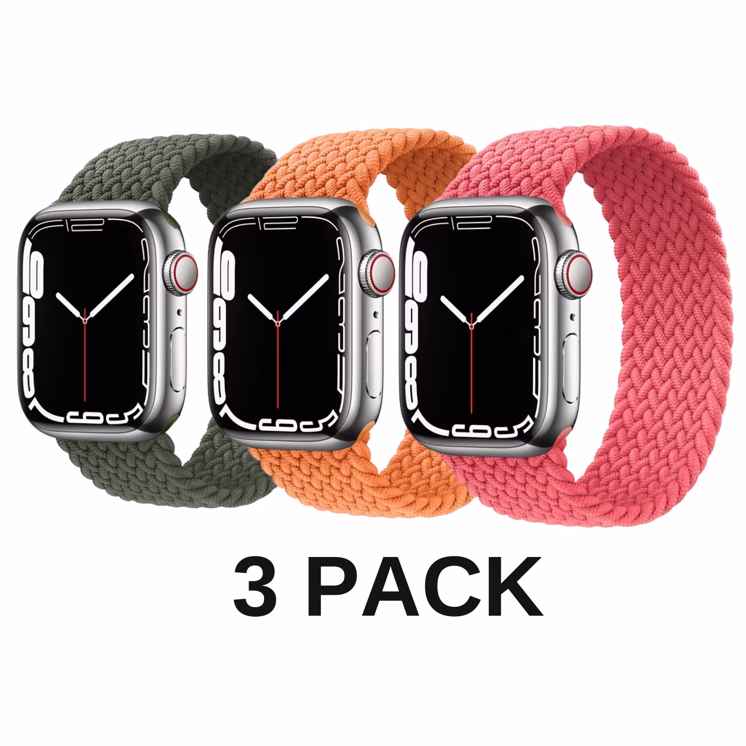 3 Pack Bands Compatible With Apple Watch/ Nylon Woven Cute Soft Band For Iwatch 38mm 40mm 41mm 42mm 44mm 45mm 44mm/ Women Watch Straps Torre