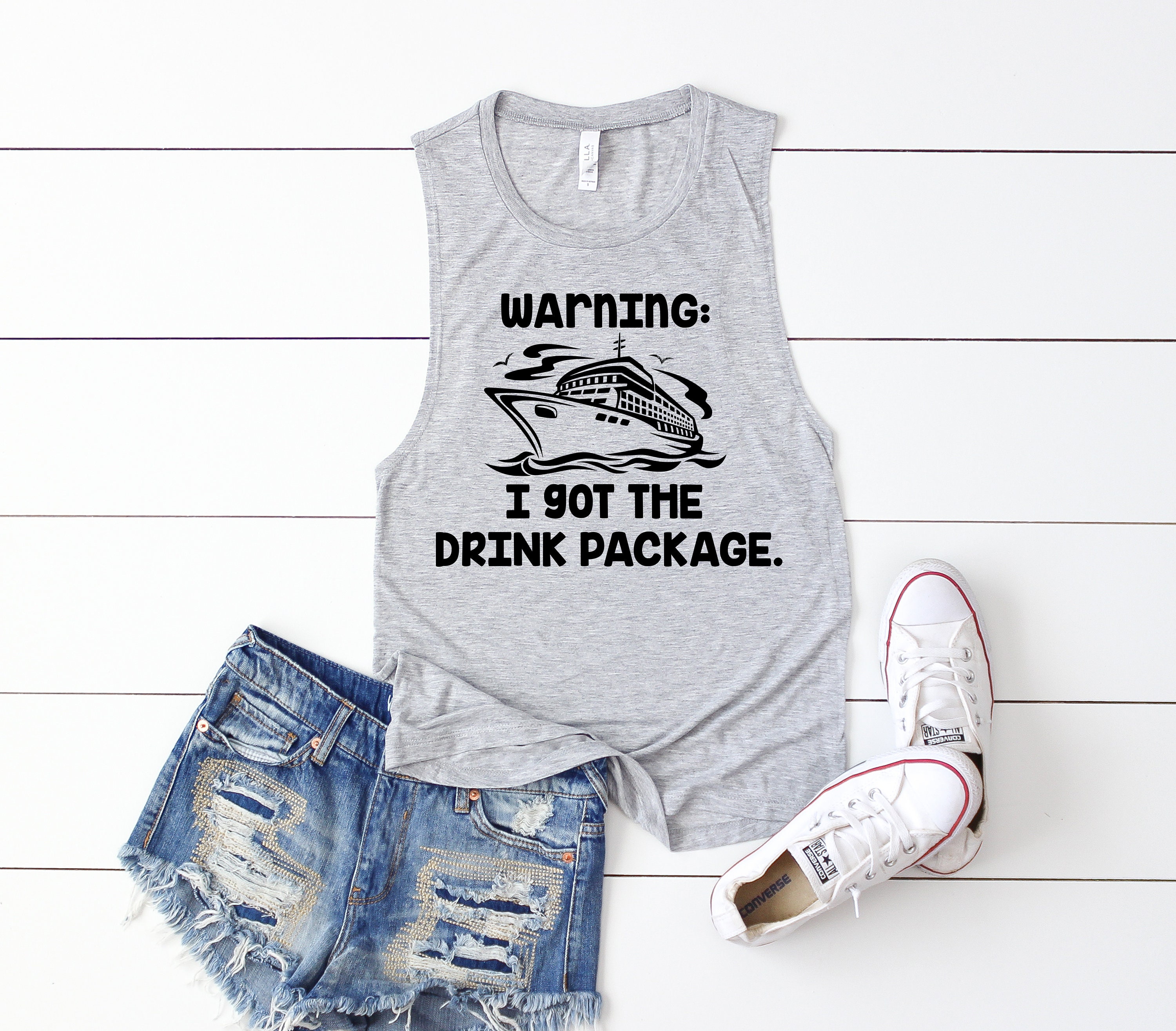 Womens Cruise Ship Shirt Tank Top Drink Package Funny Vacation T-Shirt Tee Group Tops Cruising Up To 2xl Plus Size