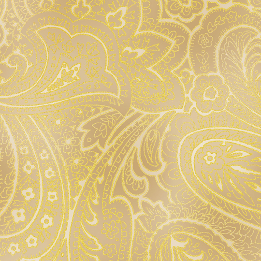 Paisley Fabric, Blender Kanvas Studio, Radiant Paisley, Wheat Gold Metallic, 9747M-07, Quilting Cotton, Fabric By The Yard