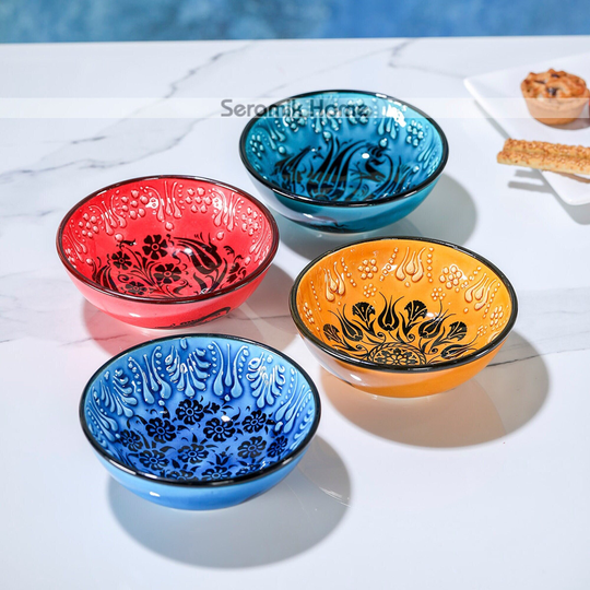 Handmade Ceramic Offering Bowl Set, Pottery Ramen Vintage Home Decor, Nature Summer Gift