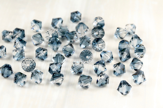 24 - 72Pcs ~ 6mm Crystal Montana Blend Facetted Bicone Bead Crystal