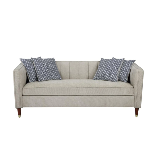 Lifestyle Solutions Loja Modern Beige Polyester/Blend Sofa in Off-White | LVP3SSFBG