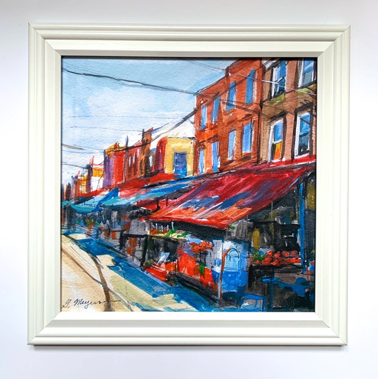 South Philadelphia Italian Market, 9Th Street Philly Square Frame in White Or Black, Gwen Meyerson