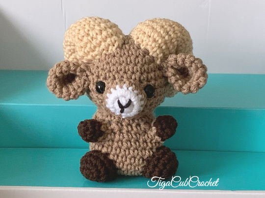 Made To Order Crochet Small Big Horned Ram Farm Barn Animal Cute Amigurumi Plush