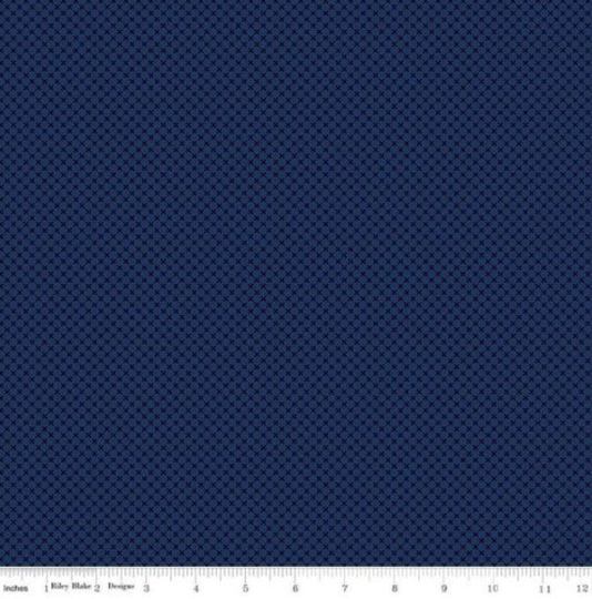 Navy Blue Kisses, A Tone On Blender Fabric From The Kisses Collection By Riley Blake Designs, Sold Half Yard