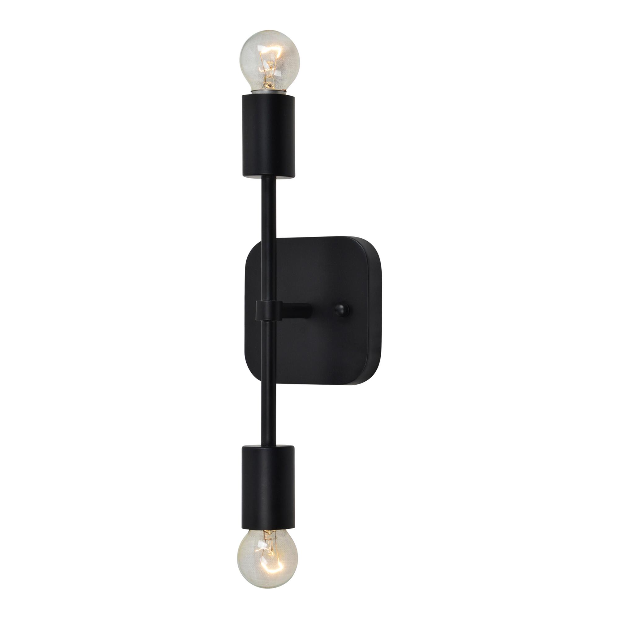 Black Iron Dual Bulb Wall Sconce - Metal by World Market