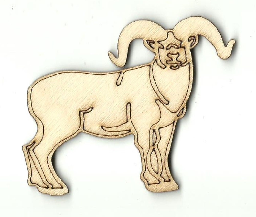 Ram - Laser Cut Out Unfinished Wood Shape Craft Supply Shp18