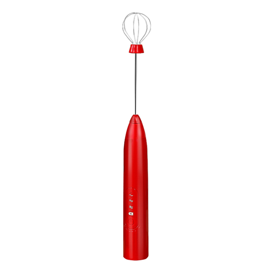 1 Set Egg Beater Electric Handheld Rechargeable Three Gears Adjustable Whisk Blender Kitchen Tools - red