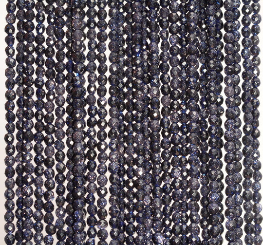 2mm Disco Blue Sandstone Gemstone Faceted Round Loose Beads 16 Inch Full Strand | 90148192-170-E