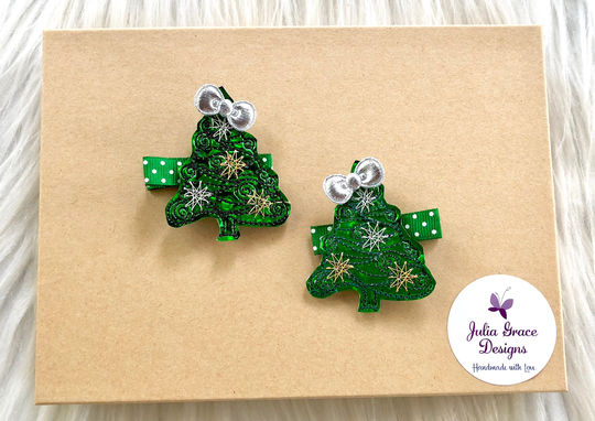 Christmas Tree Hair Clip, Holiday Toddler Baby Girl Hairclip, Infant Hairclip