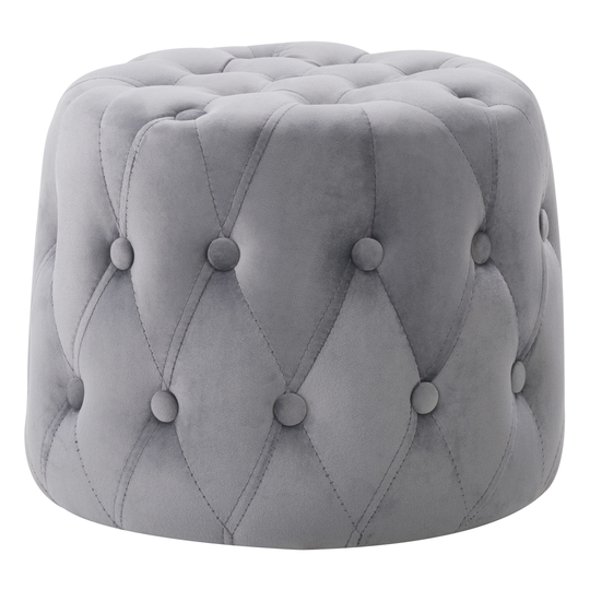 CorLiving Lynwood Modern Grey Polyester/Polyester Blend Pouf Ottoman in Gray | LYN-426-O