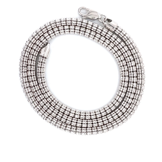 14K White Gold Diamond Cut Ice Chain Necklace 27.3Grams 20Inches 5mm