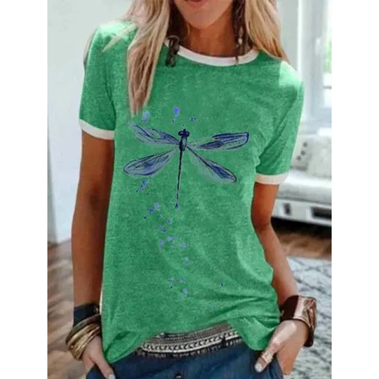 Cotton-Blend Casual Graphic Shirts & Tops - Green, X-Large
