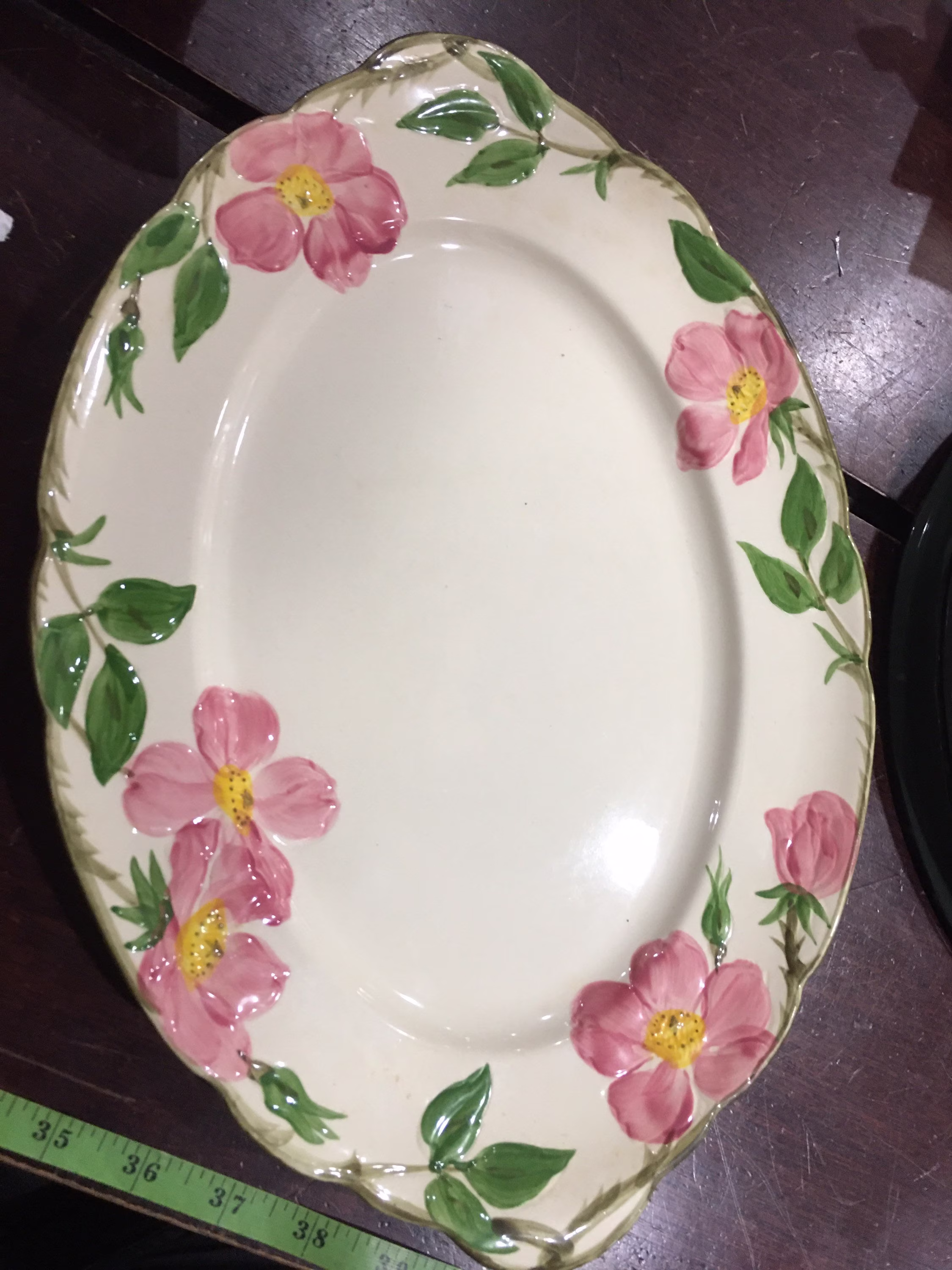 Franciscan Dinnerware Dessert Rose Oval Serving Platter Vintage Dishes Farmhouse