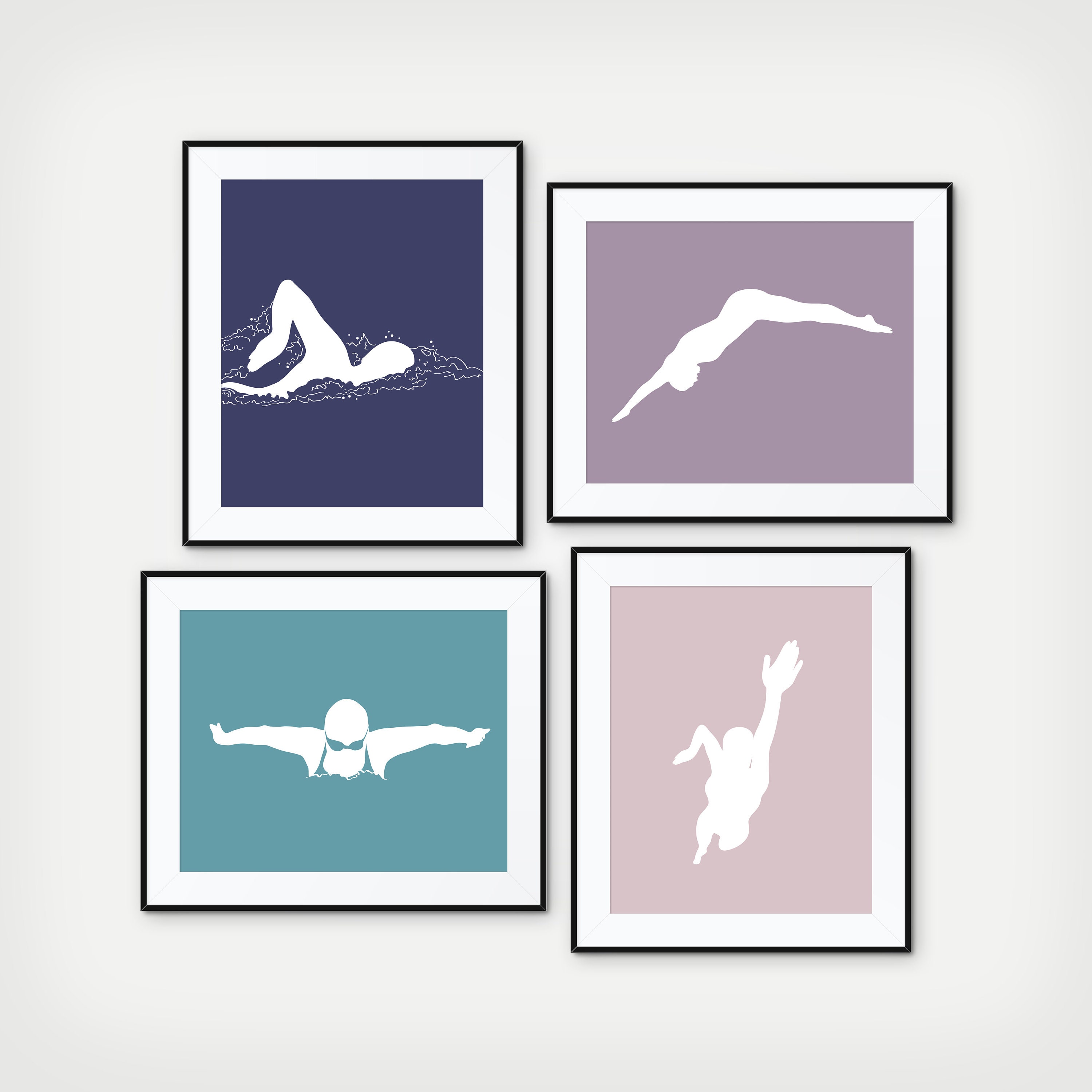 Girls Swimming Wall Art, Gift For Swimmer, Swimmer Freestyle Gift, Custom Art