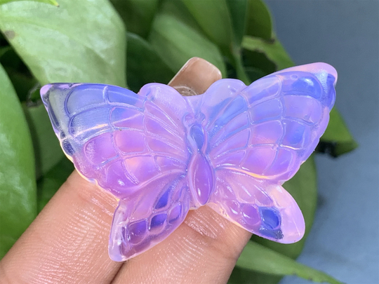 2" Pink Opalite Butterfly, Hand Carved Butterfly, Crystal Butterfly, Mineral Specimens, Reiki Healing Figurine,christmas Present