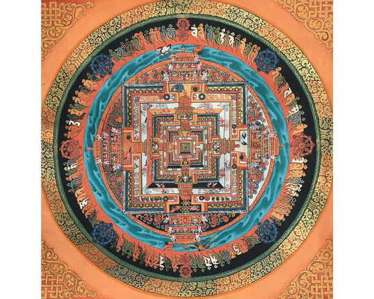 Hand Painted Kalchakra Mandala Art From Nepal | Best Quality Tibetan Painting Yoga Meditation Canvas For Your Peace