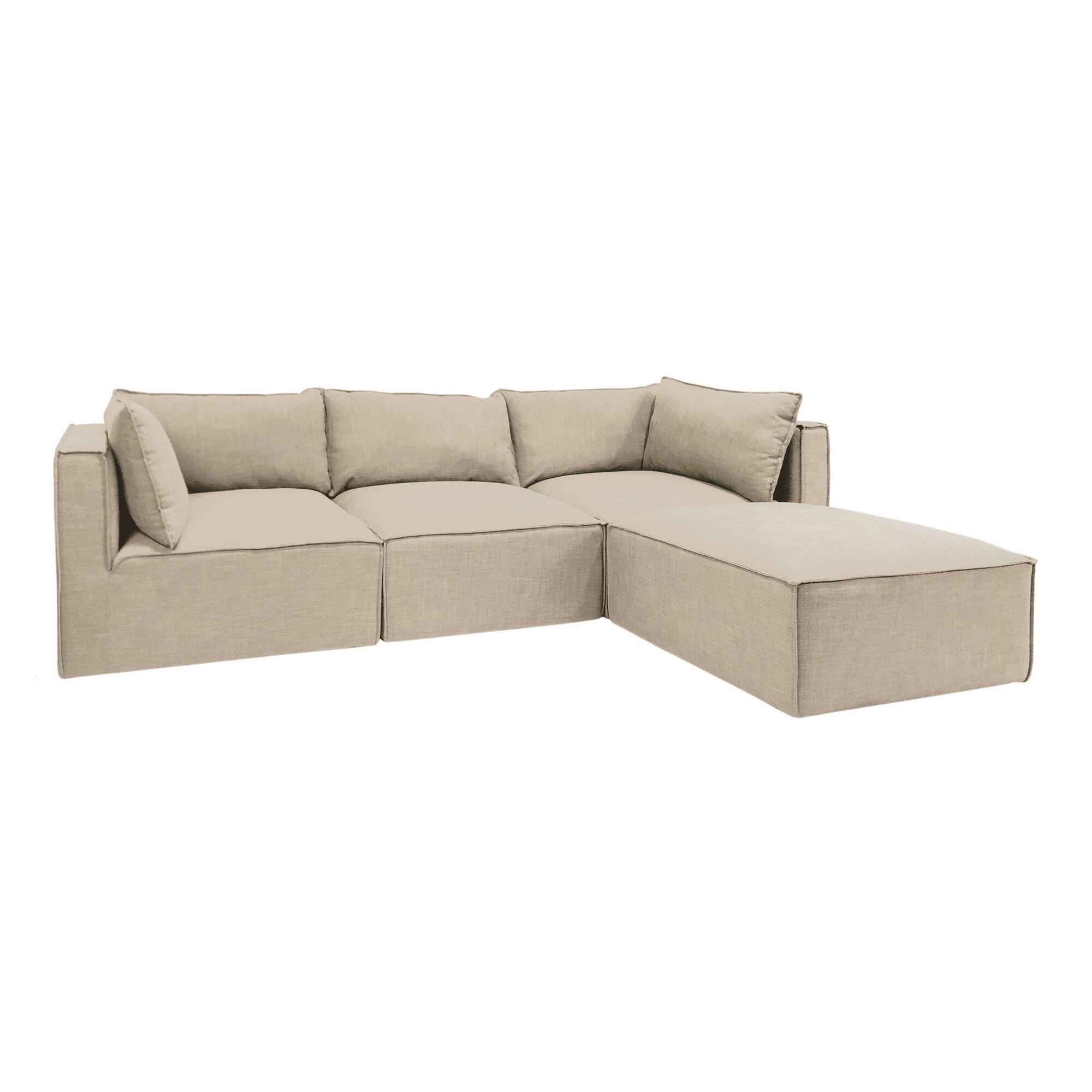 Oatmeal Tyson 4 Piece L Modular Sectional Sofa by World Market