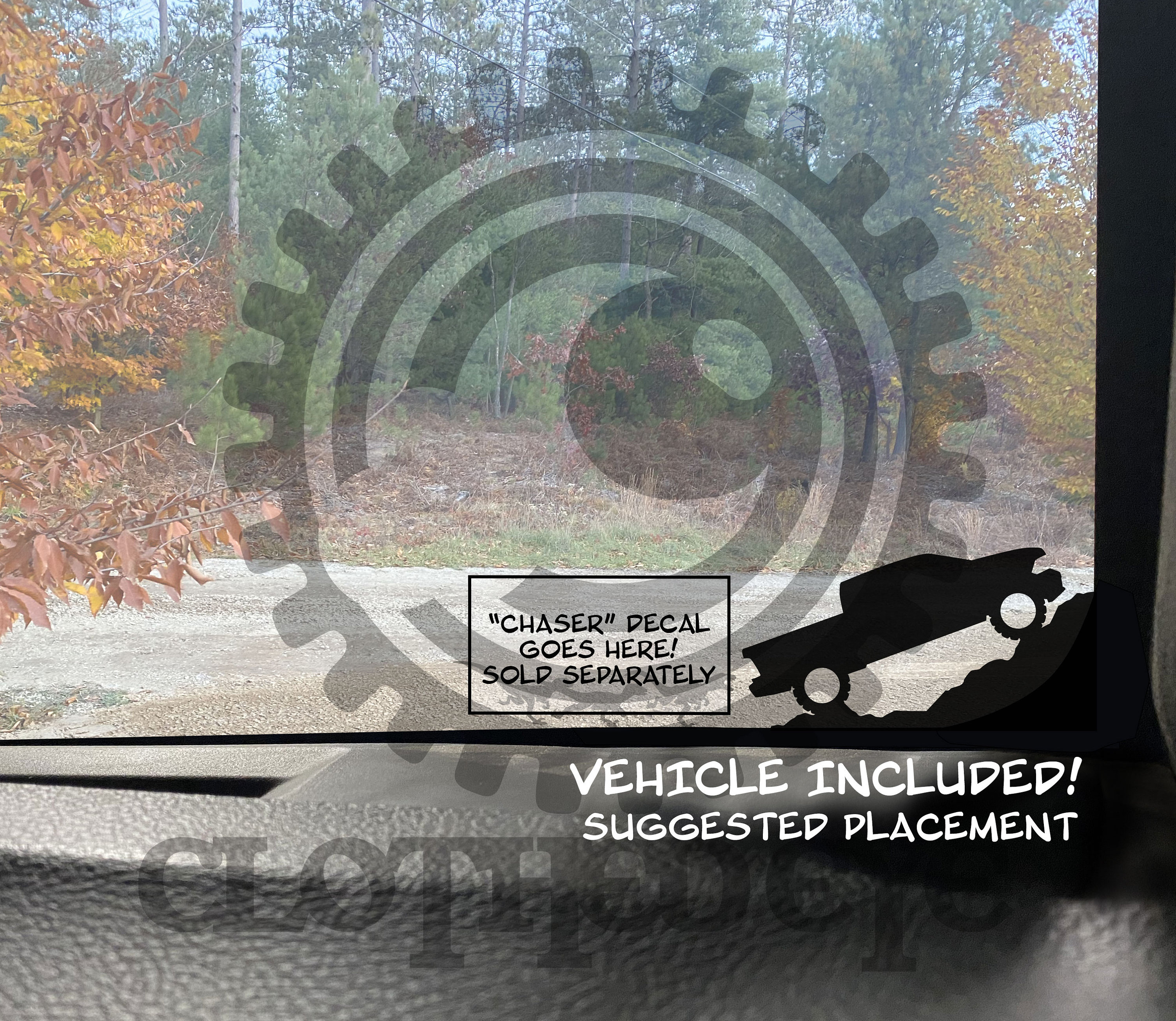Chased Vehicle Vinyl Window Decal For Dodge Ram 1500 Crew Cab Pickup Truck Windshield Sticker