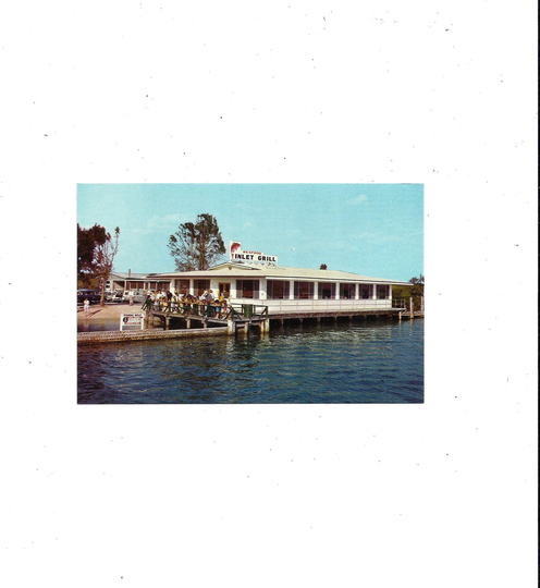 1960S Postcard Of Inlet Grill Seafood Restaurant, Daytona Beach, Florida, Halifax River, Travel Souvenir Ephemera