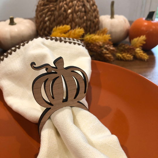 Thanksgiving Napkin Ring, Place Card, Table Setting, Personalized Wood Fall Ring