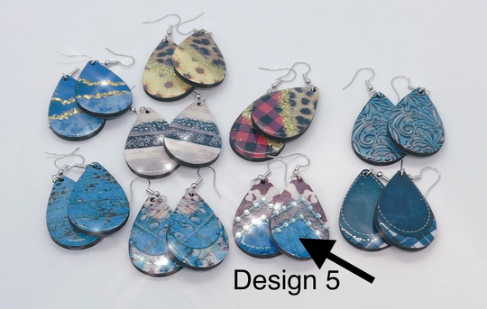 Dangle Earrings/Glitter/Sparkle/Rhinestone/Lightweight/Plaid/Unique/Barillas Boutique/Blue/Gold/Leopard/Stocking Stuffer