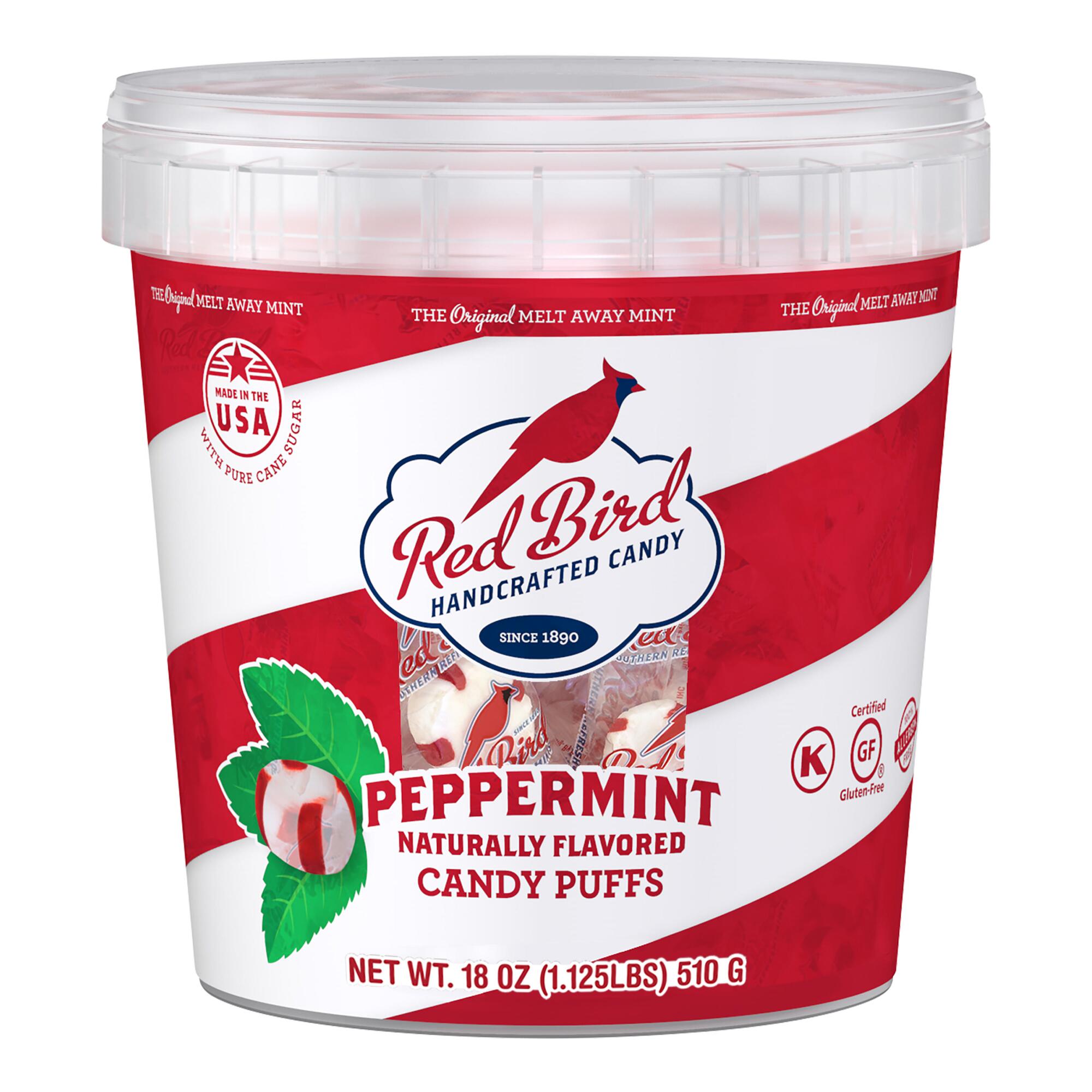 Old Fashioned Peppermint Red Bird Puffs Tub by World Market