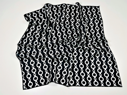 Links - Black Square Scarves Silk Blend Head Neck Scarf Neckerchief Silky Bandanas Headbands