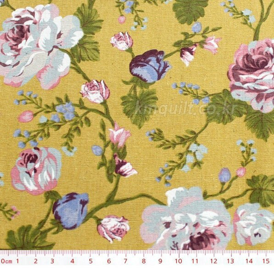 Linen 1/2Y Wide Size Korean Fabric - Lovely Rose Mustard/ Medium Weight High Quality Linen Cotton Blend Wide Half Yard 54" X 18"