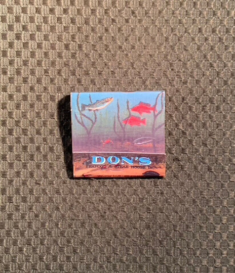 Vintage Matchbook, Dons, Seafood, Steak House, Restaurant, Louisiana, Texas, with 30 Match Sticks, Free Ship in Usa