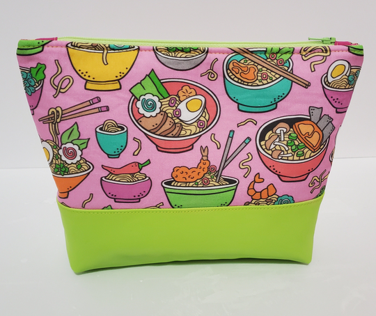 Kawaii Ramen Noodle Bowl Food Cosmetic Toiletry Travel Zipper Bag