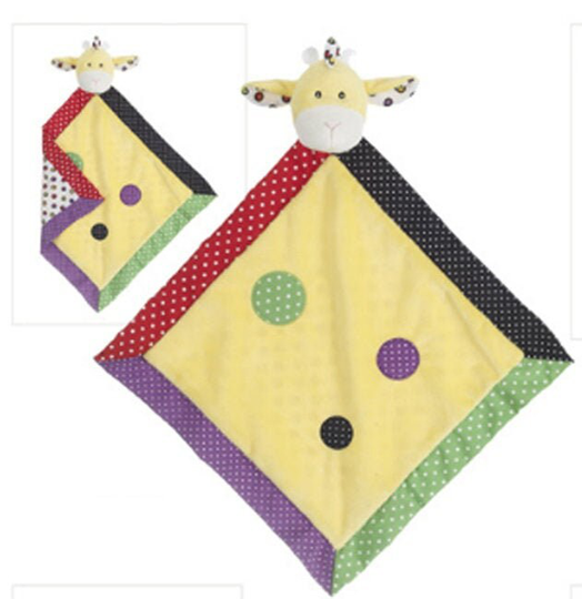 Colorful Giraffe Blankie, Lookie Loo, Security Blanket, Lovie, Cozy