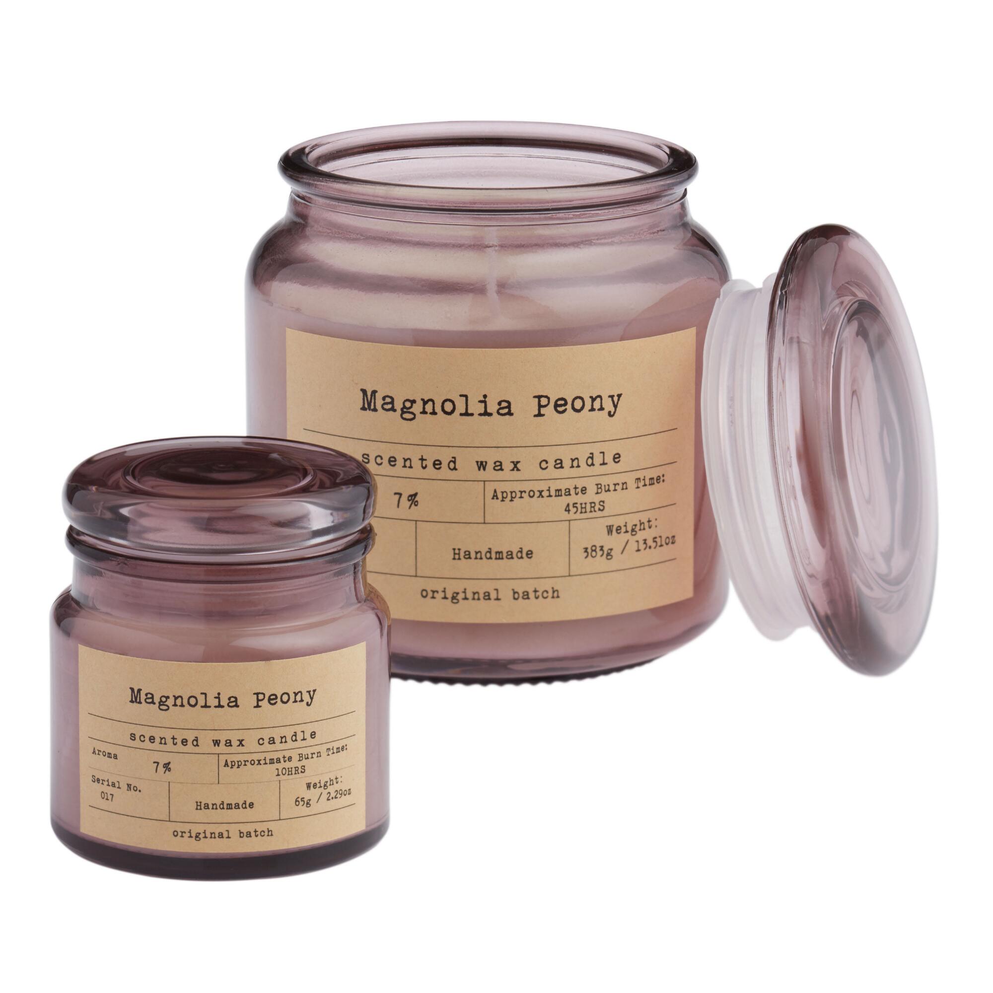 Peony & Magnolia Apothecary Filled Jar Candle: Purple - Scented Wax by World Market