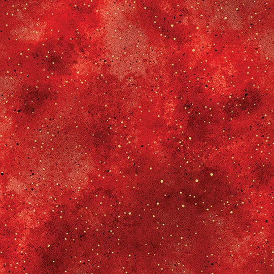 Benartex New Hue Metallic Red Gold Fabric // Quilting Cotton Woven 100% Cotton Blender