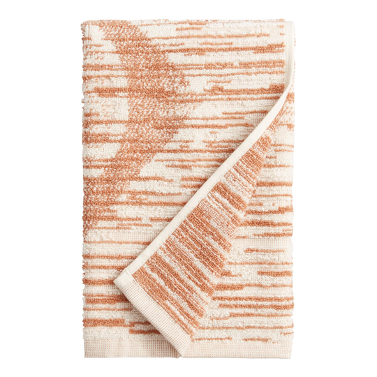 Hazel And White Diamond Malina Hand Towel: Brown - Cotton by World Market
