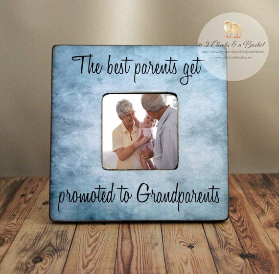 The Best Parents Get Promoted To Grandparents Personalized Picture Frame, Parent Gift, New Grandparent Frame