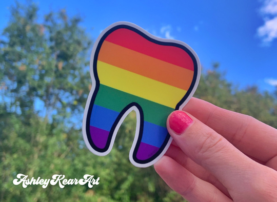 Dental Pride Sticker, Tooth Rainbow Rdh Dentist Sticker