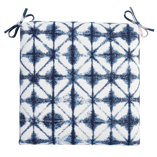 Sunbrella Indigo Tile Outdoor Patio Chair Cushion: Blue - Acrylic by World Market