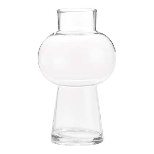 Clear Glass Pedestal Bulb Vase: White by World Market