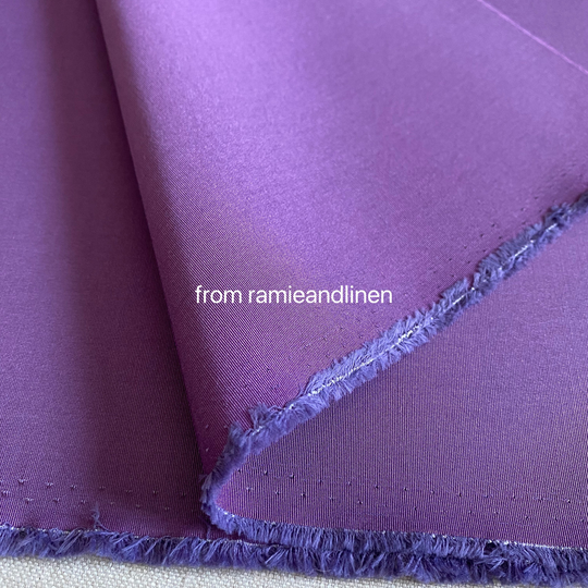 Silk Fabric, Ribbed Cotton Blend Suiting Purple, Half Yard By 54"